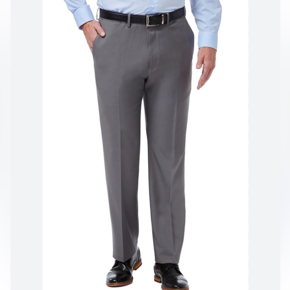 Men's Haggar Premium Comfort Slim Gray Dress Pants Sz 36X32 NWT